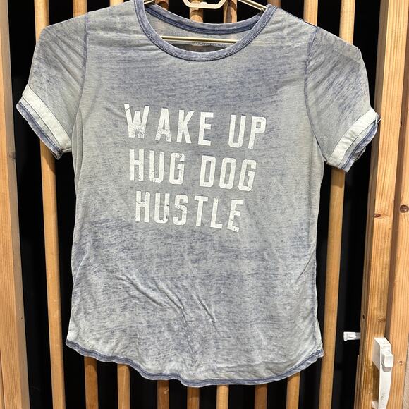 Grayson Threads Tops - Grayson Threads Womens Burnout Tee XL Purple Wake Up Hug Dog Hustle PILLING